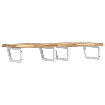 Basin Shelf Wall Mounted Steel and Solid Wood Acacia