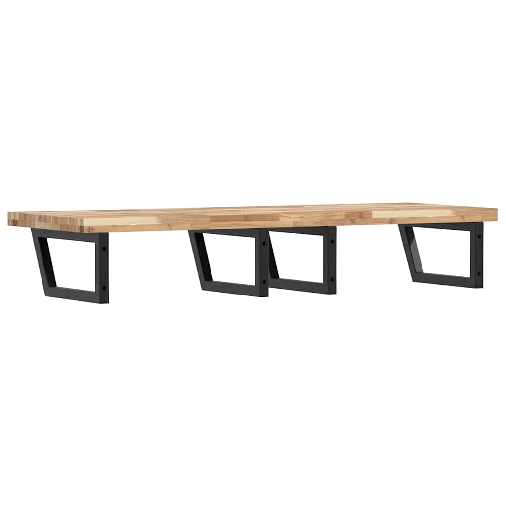 Basin Shelf Wall Mounted Steel and Solid Wood Acacia