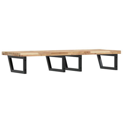 Basin Shelf Wall Mounted Steel and Solid Wood Acacia
