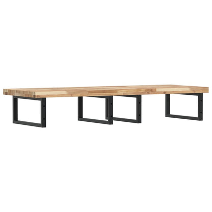 Basin Shelf Wall Mounted Steel and Solid Wood Acacia