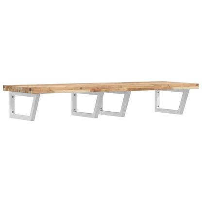 Basin Shelf Wall Mounted Steel and Solid Wood Acacia