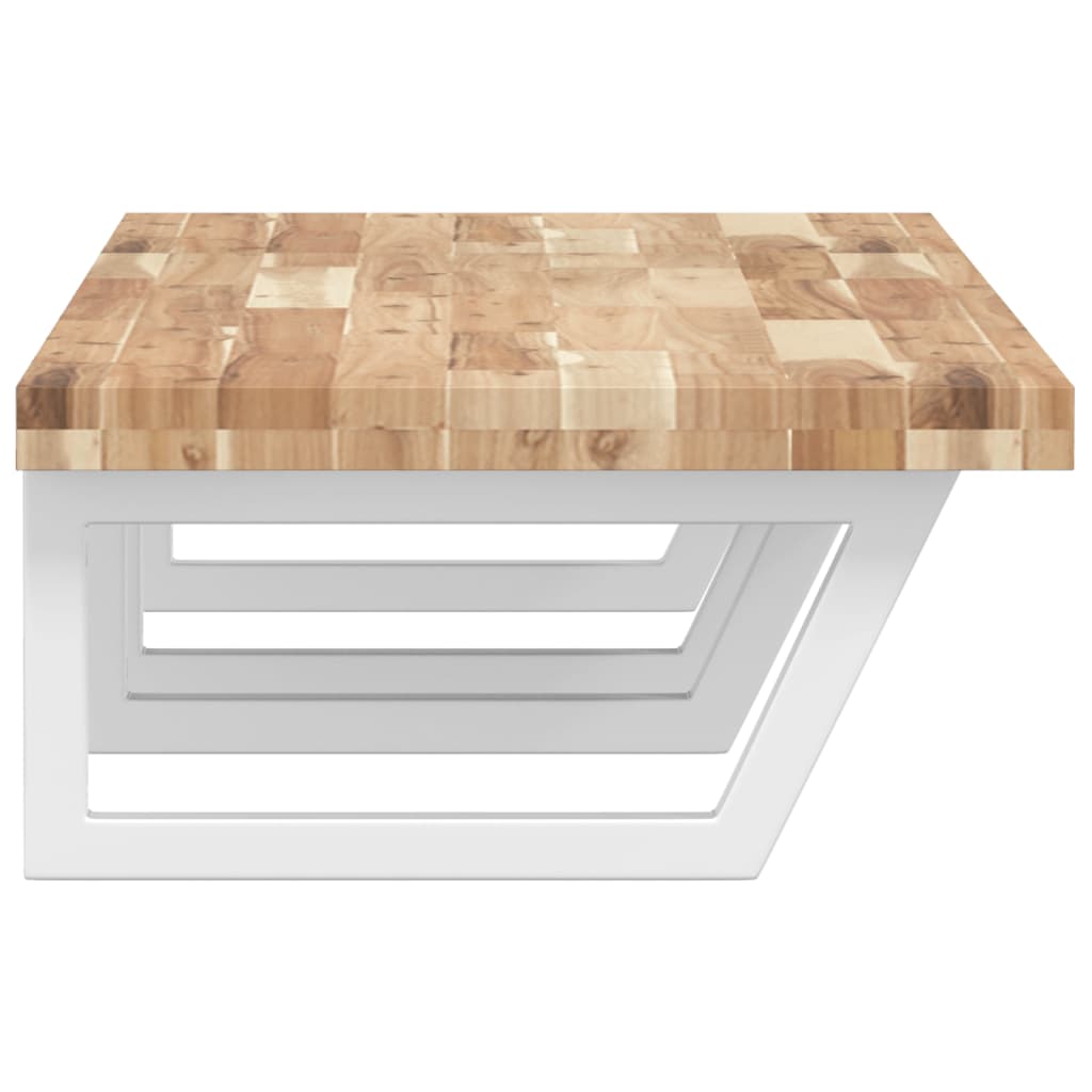 Basin Shelf Wall Mounted Steel and Solid Wood Acacia