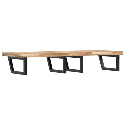 Basin Shelf Wall Mounted Steel and Solid Wood Acacia