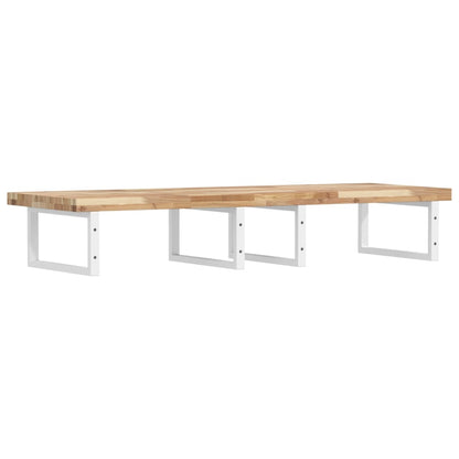 Basin Shelf Wall Mounted Steel and Solid Wood Acacia