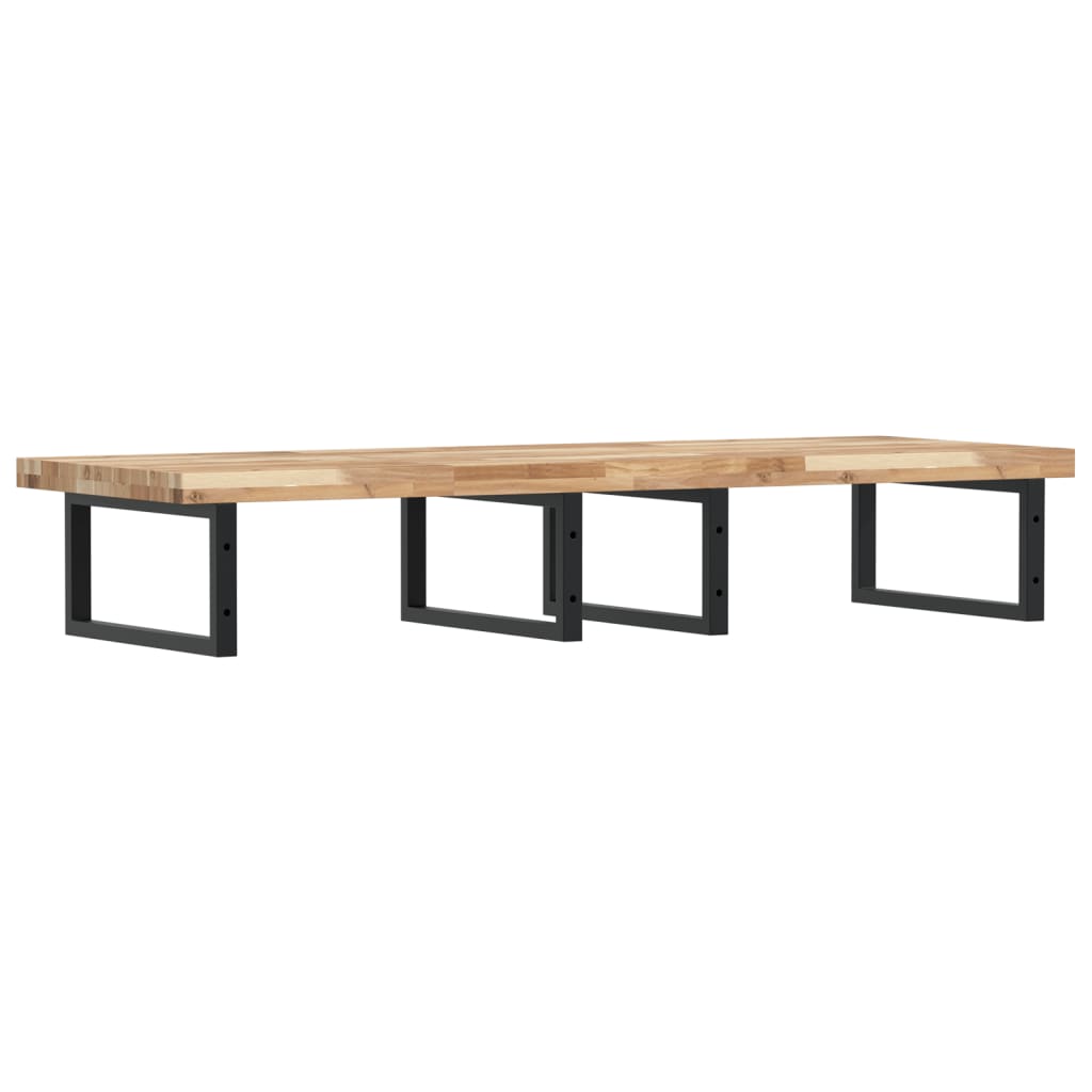 Basin Shelf Wall Mounted Steel and Solid Wood Acacia