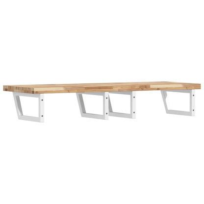 Basin Shelf Wall Mounted Steel and Solid Wood Acacia