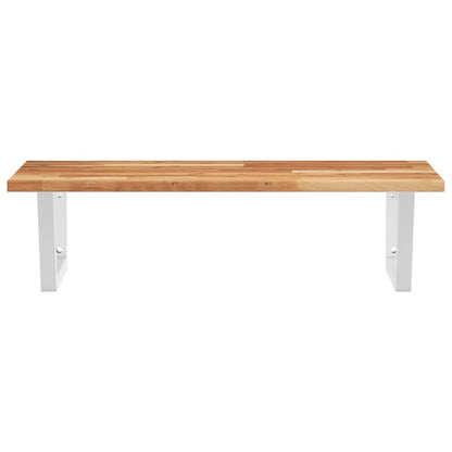 Basin Shelf Wall Mounted Steel and Solid Wood Acacia