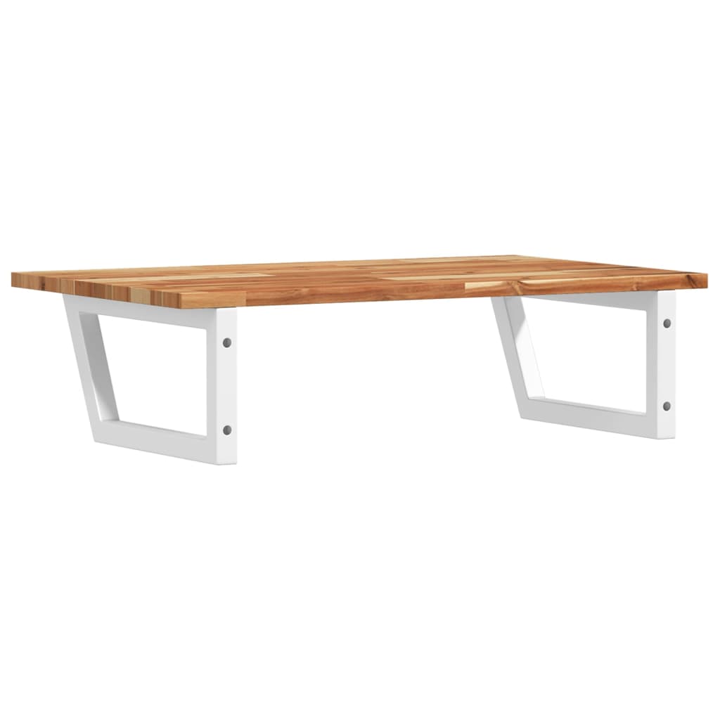 Basin Shelf Wall Mounted Steel and Solid Wood Acacia