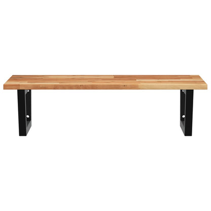 Basin Shelf Wall Mounted Steel and Solid Wood Acacia