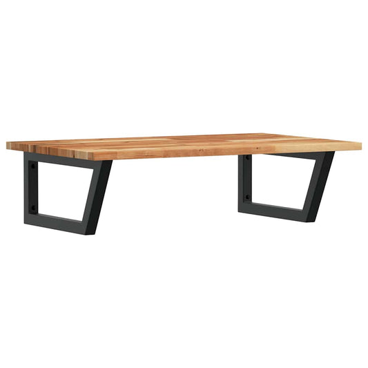 Basin Shelf Wall Mounted Steel and Solid Wood Acacia