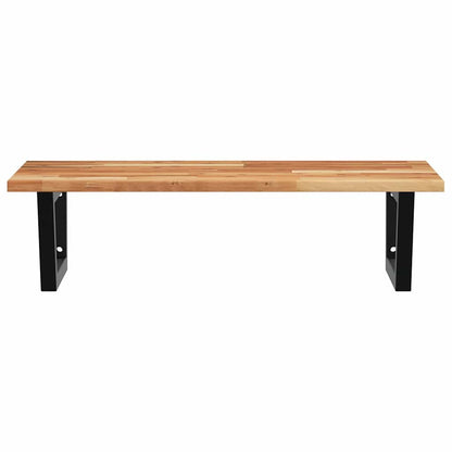 Basin Shelf Wall Mounted Steel and Solid Wood Acacia