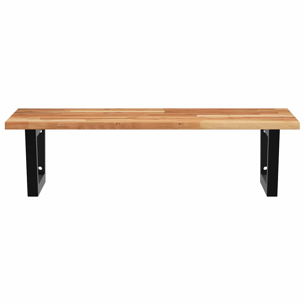 Basin Shelf Wall Mounted Steel and Solid Wood Acacia