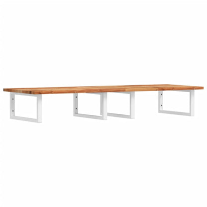 Basin Shelf Wall Mounted Steel and Solid Wood Acacia