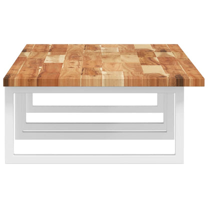 Basin Shelf Wall Mounted Steel and Solid Wood Acacia