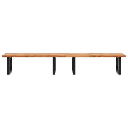 Basin Shelf Wall Mounted Steel and Solid Wood Acacia