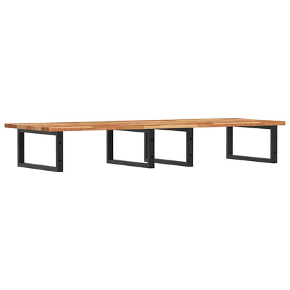 Basin Shelf Wall Mounted Steel and Solid Wood Acacia