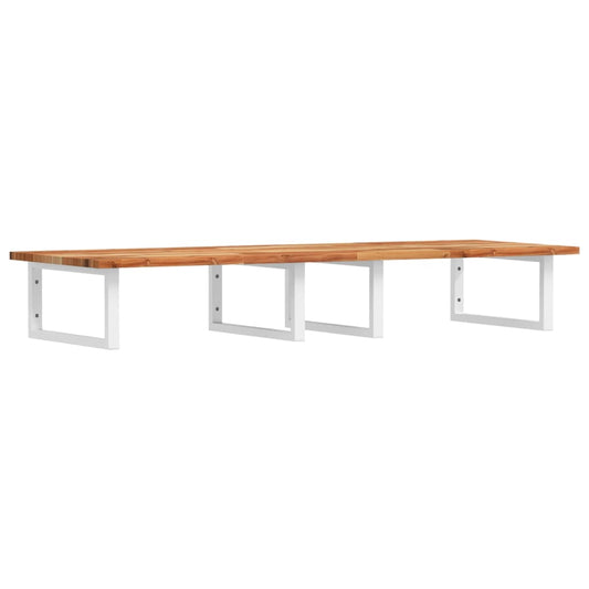 Basin Shelf Wall Mounted Steel and Solid Wood Acacia