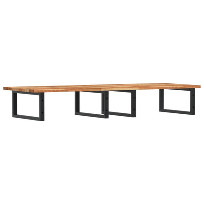 Basin Shelf Wall Mounted Steel and Solid Wood Acacia