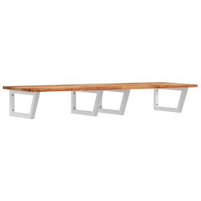 Basin Shelf Wall Mounted Steel and Solid Wood Acacia