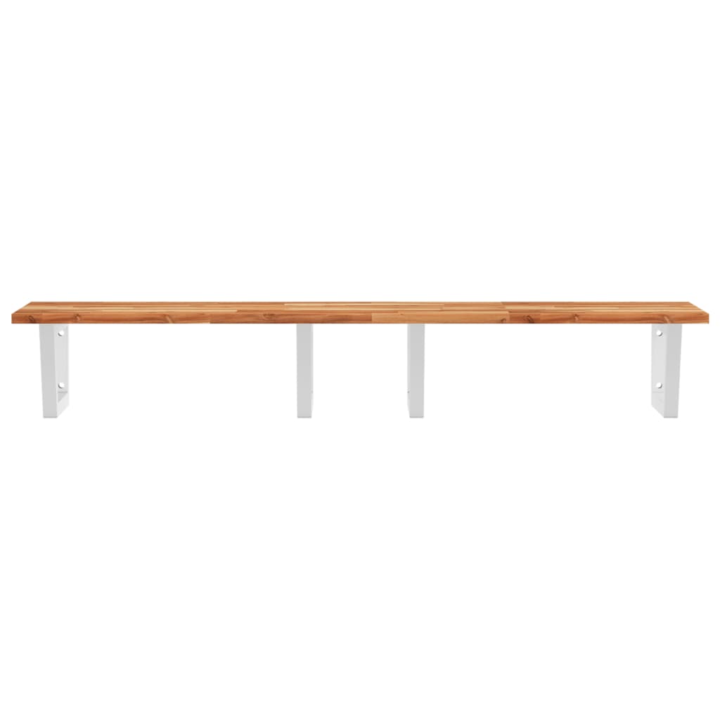 Basin Shelf Wall Mounted Steel and Solid Wood Acacia