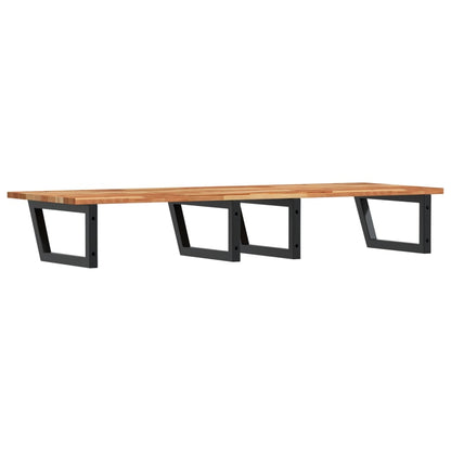 Basin Shelf Wall Mounted Steel and Solid Wood Acacia