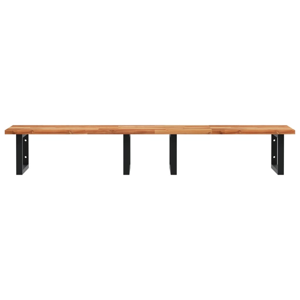 Basin Shelf Wall Mounted Steel and Solid Wood Acacia