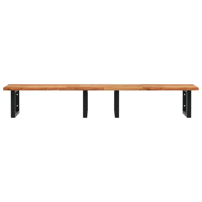 Basin Shelf Wall Mounted Steel and Solid Wood Acacia