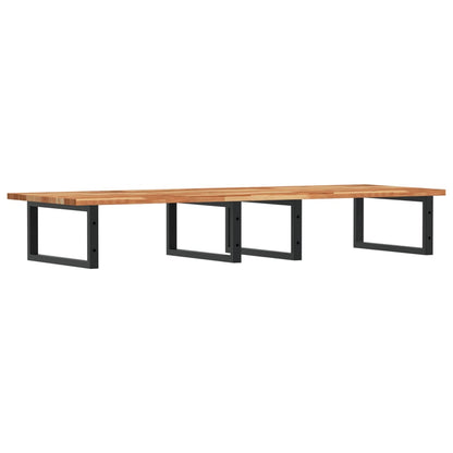Basin Shelf Wall Mounted Steel and Solid Wood Acacia