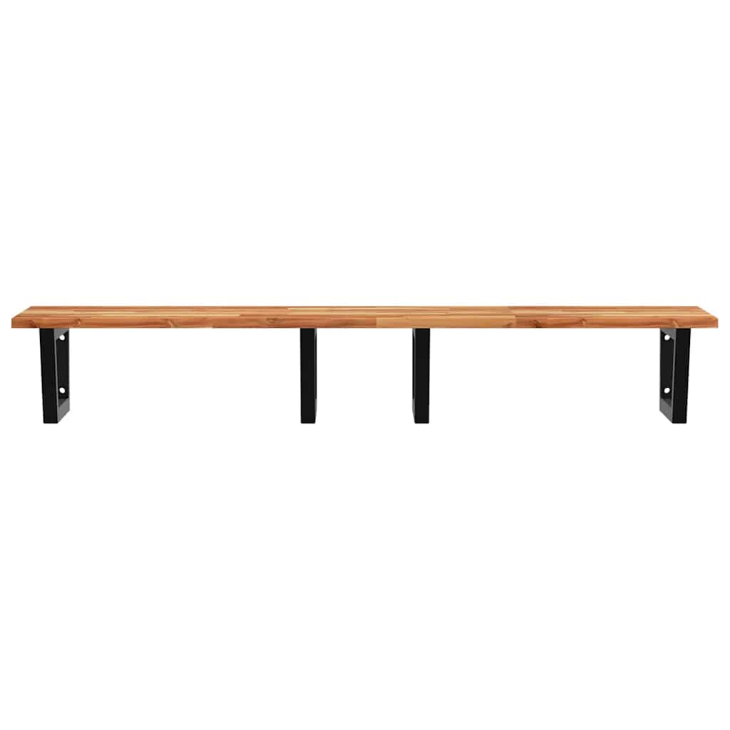 Basin Shelf Wall Mounted Steel and Solid Wood Acacia
