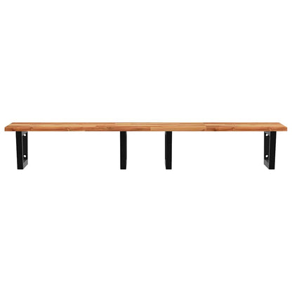 Basin Shelf Wall Mounted Steel and Solid Wood Acacia