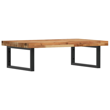 Basin Shelf Wall Mounted Steel and Solid Wood Acacia