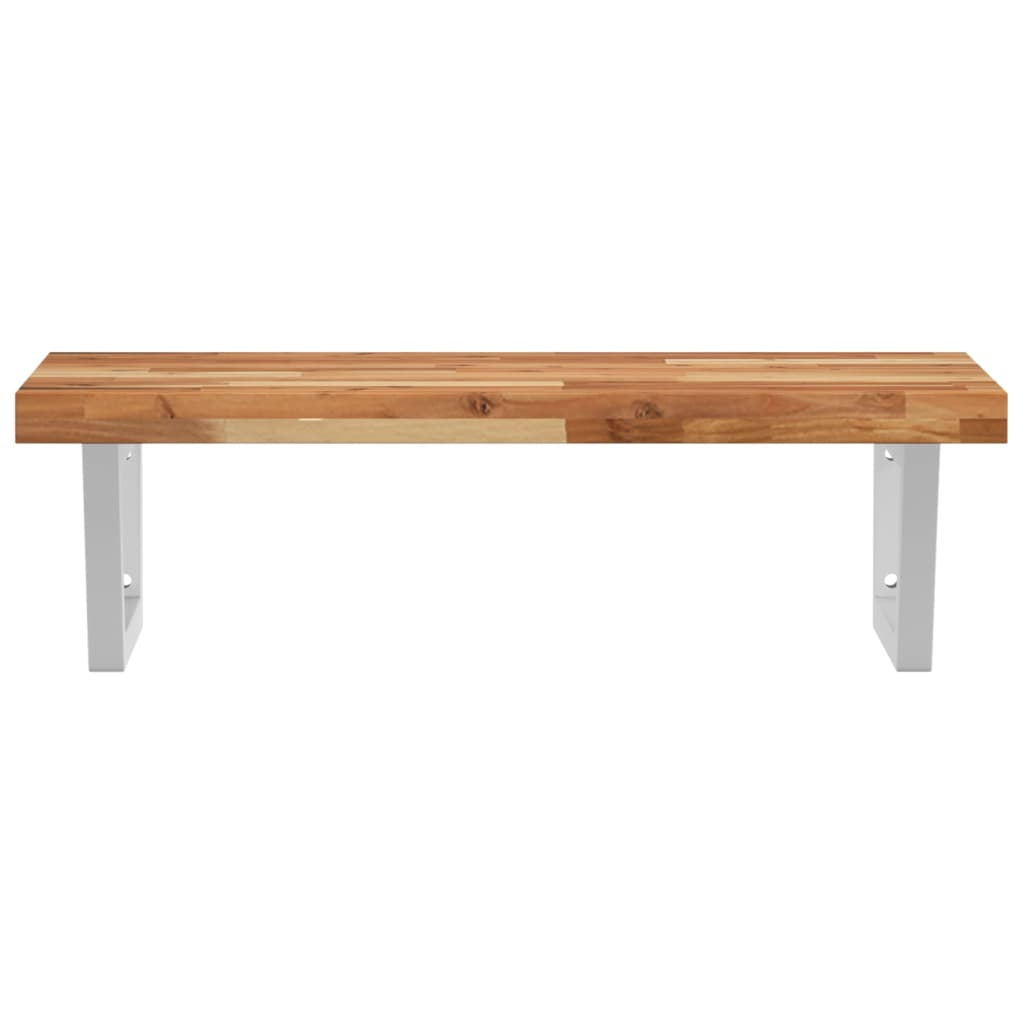 Basin Shelf Wall Mounted Steel and Solid Wood Acacia