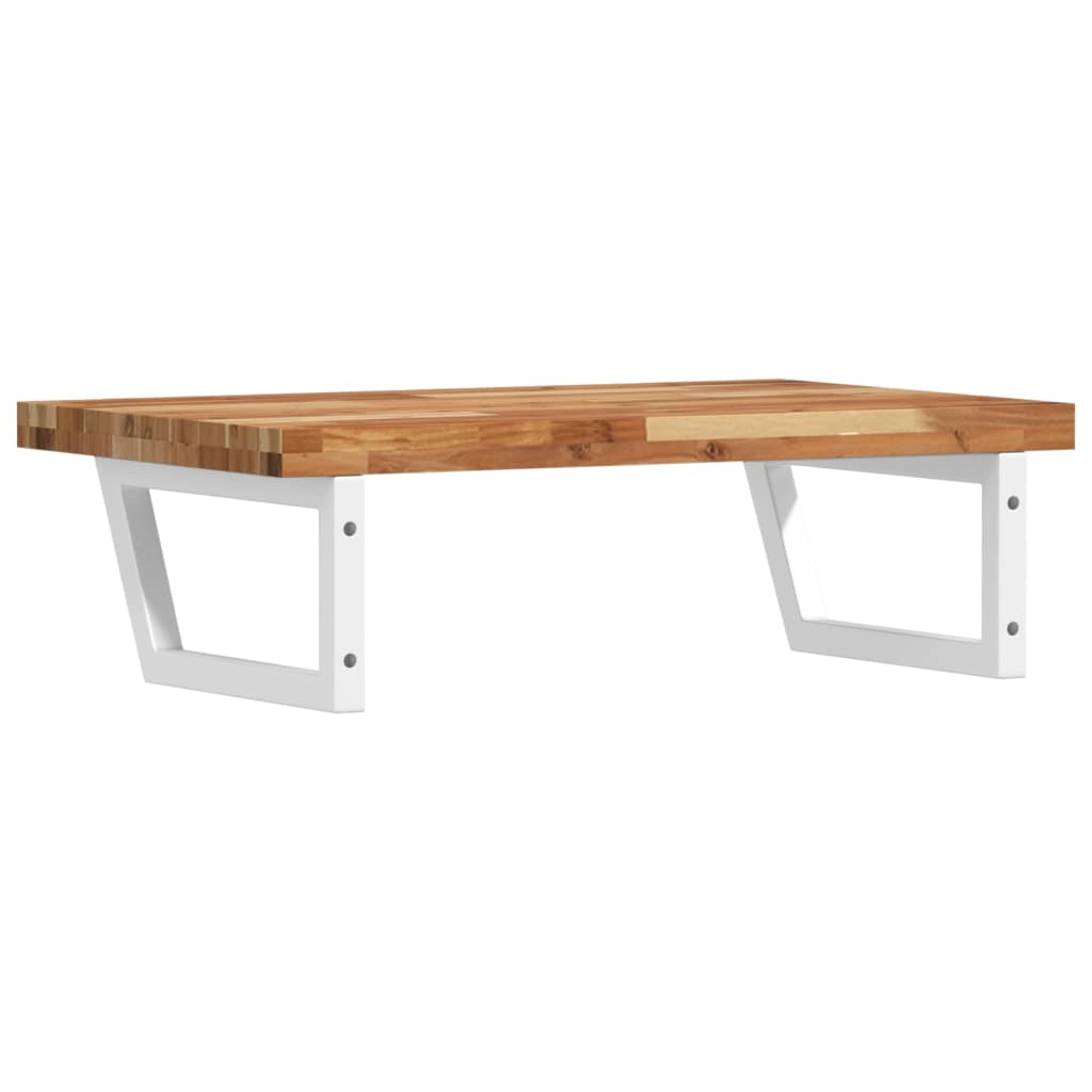 Basin Shelf Wall Mounted Steel and Solid Wood Acacia