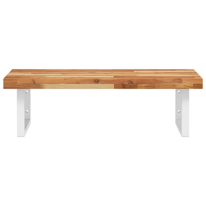 Basin Shelf Wall Mounted Steel and Solid Wood Acacia