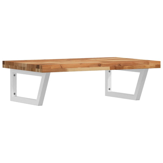 Basin Shelf Wall Mounted Steel and Solid Wood Acacia