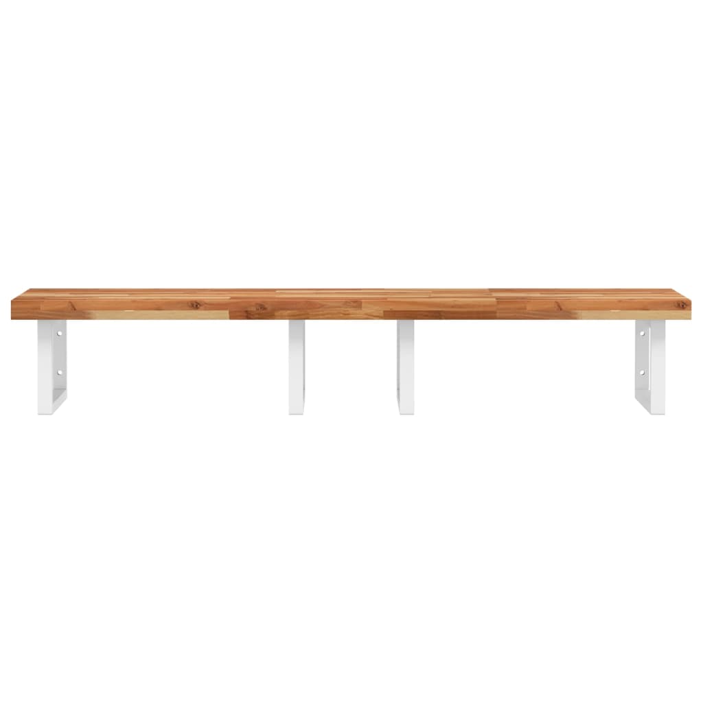Basin Shelf Wall Mounted Steel and Solid Wood Acacia