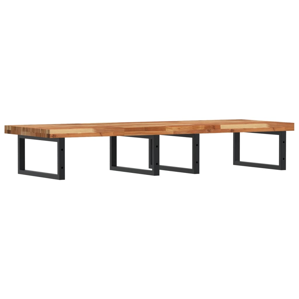 Basin Shelf Wall Mounted Steel and Solid Wood Acacia