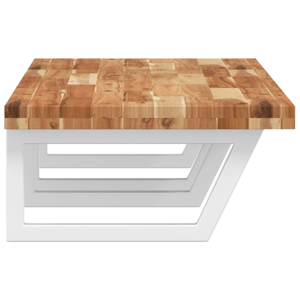 Basin Shelf Wall Mounted Steel and Solid Wood Acacia