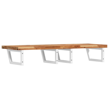 Basin Shelf Wall Mounted Steel and Solid Wood Acacia