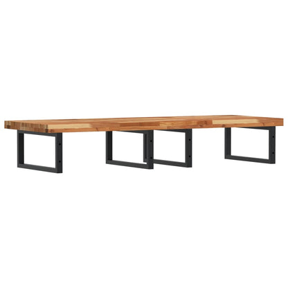 Basin Shelf Wall Mounted Steel and Solid Wood Acacia