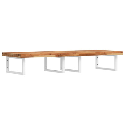 Basin Shelf Wall Mounted Steel and Solid Wood Acacia