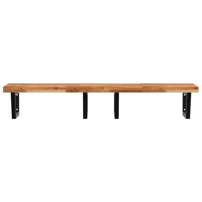 Basin Shelf Wall Mounted Steel and Solid Wood Acacia