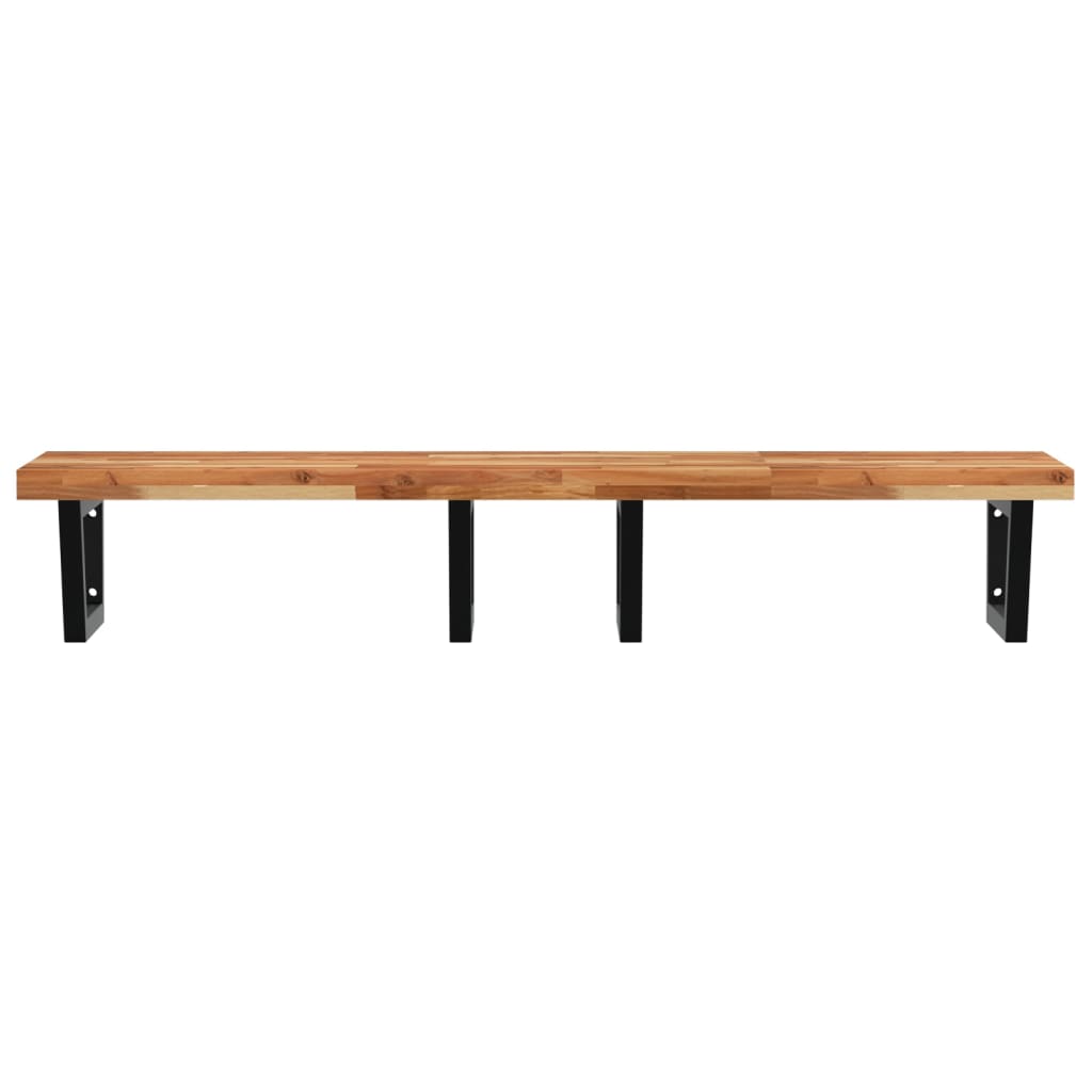 Basin Shelf Wall Mounted Steel and Solid Wood Acacia