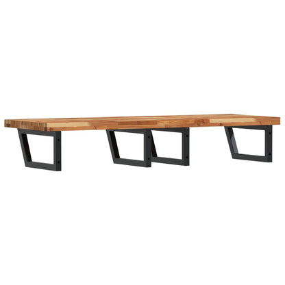 Basin Shelf Wall Mounted Steel and Solid Wood Acacia