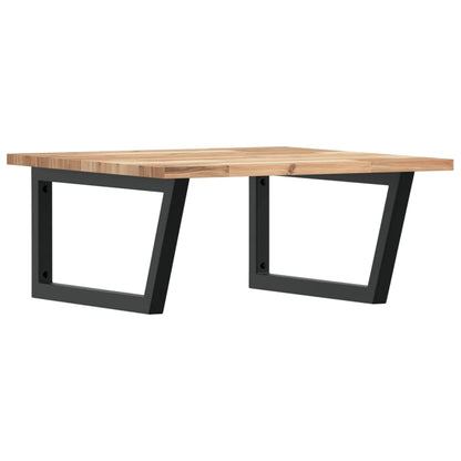 Basin Shelf Wall Mounted Steel and Solid Wood Acacia