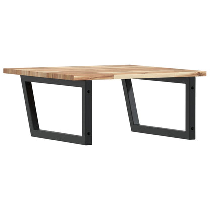 Basin Shelf Wall Mounted Steel and Solid Wood Acacia