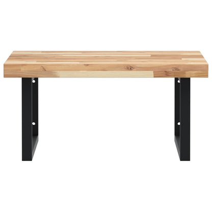 Basin Shelf Wall Mounted Steel and Solid Wood Acacia