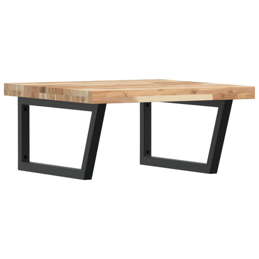 Basin Shelf Wall Mounted Steel and Solid Wood Acacia