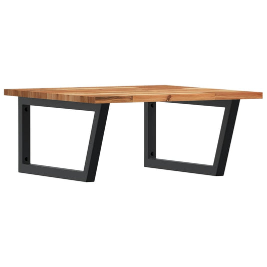 Basin Shelf Wall Mounted Steel and Solid Wood Acacia