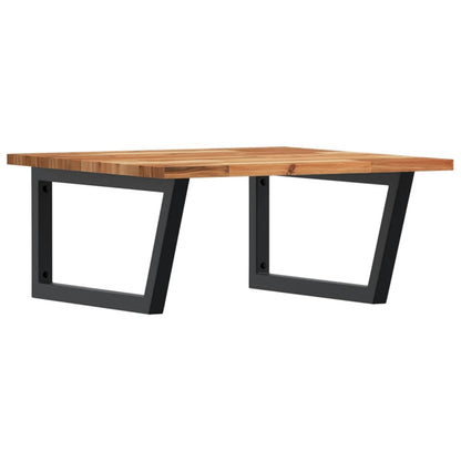 Basin Shelf Wall Mounted Steel and Solid Wood Acacia